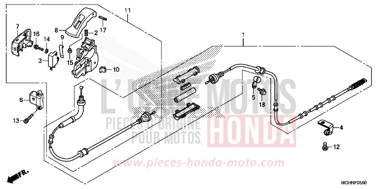 LEVIER DE STATIONNEMENT von VFR1200X "Crosstourer" DCT CANDY PROMINENCE RED (R342B) von 2017